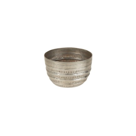 Bol rond en aluminium gris 14x14x10cm