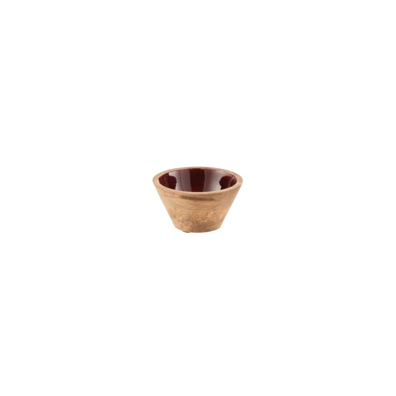 Bol en bois de manguier intérieur bordeaux 10x7 cm Bol en bois de manguier intérieur bordeaux 10x7 cm