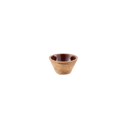 Bol en bois de manguier intérieur bordeaux 10x7 cm