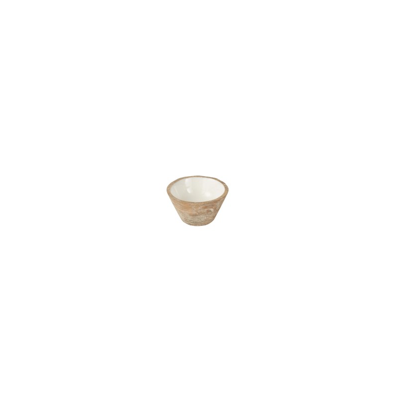 Bol en bois de manguier blanc 10x10x6cm Bol en bois de manguier blanc 10x10x6cm