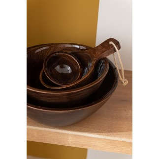 Bol en bois de manguier marron 10x10x5cm
