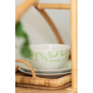 Bol en porcelaine vert 16x16x8 cm