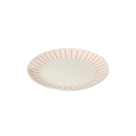 Assiette plate en porcelaine rose 22x22x3 cm