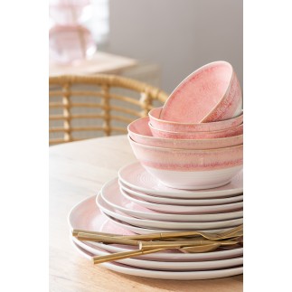 Assiette plate en porcelaine saumon 27x27x2 cm