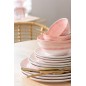 Assiette plate en porcelaine saumon 27x27x2 cm