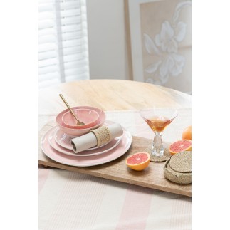 Assiette plate en porcelaine saumon 27x27x2 cm