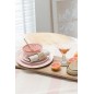 Assiette plate en porcelaine saumon 27x27x2 cm