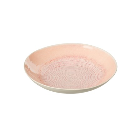 Assiette creuse en porcelaine saumon 25x25x5 cm
