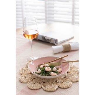 Assiette creuse en porcelaine saumon 25x25x5 cm