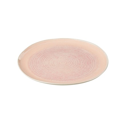 Assiette plate en porcelaine saumon 22x22x2 cm