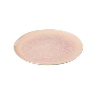 Assiette plate en porcelaine saumon 33x33x2 cm