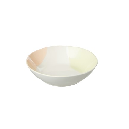 Bol avec couleurs en porcelaine blanche 19x19x5 cm