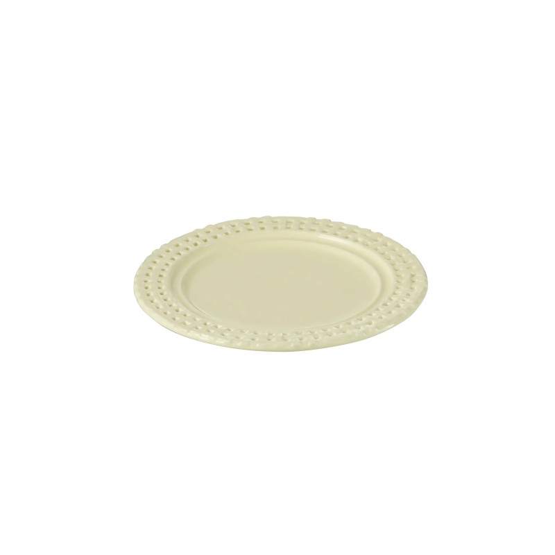 Assiette ronde en céramique jaune 20x20x2 cm