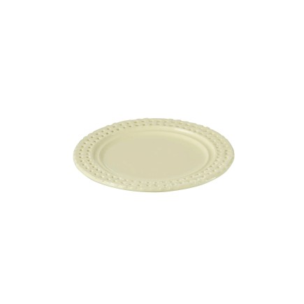 Assiette ronde en céramique jaune 20x20x2 cm