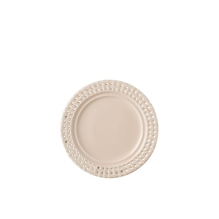 Assiette ronde en céramique rose 20x20x2 cm