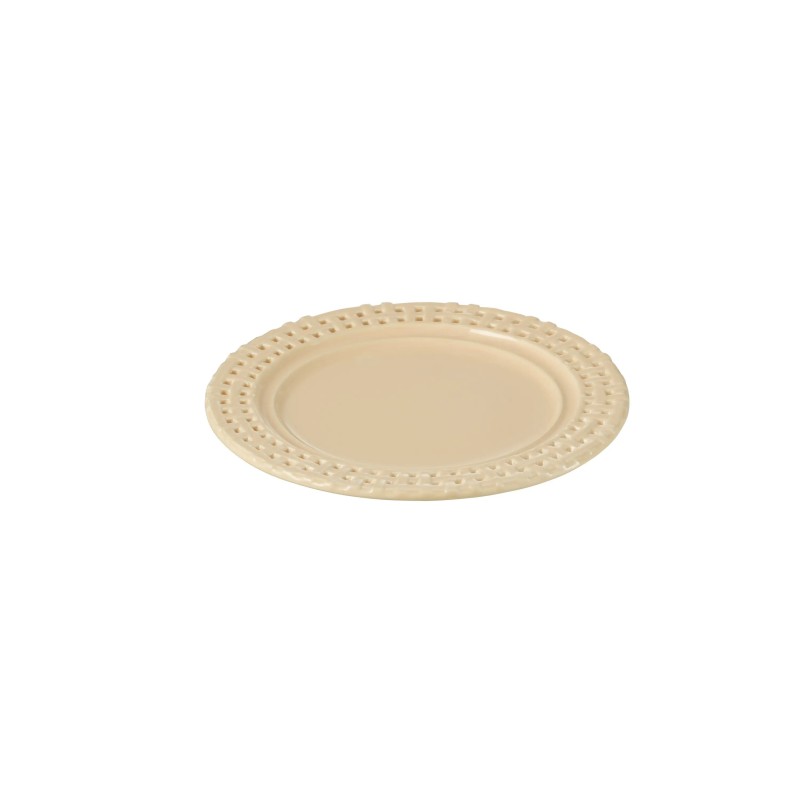 Assiette ronde en céramique rose doré 20x20x2 cm Assiette ronde en céramique rose doré 20x20x2 cm