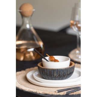 Assiette bord haut en céramique ivoire 26cm x 2cm