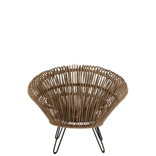 Sedia lounge in rattan con cuscino 104x82x96cm
