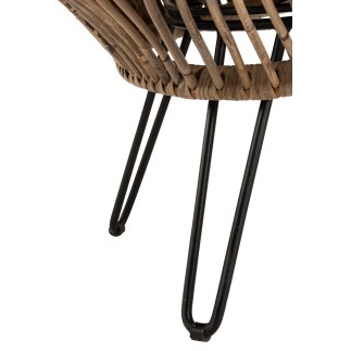Sedia lounge in rattan con cuscino 104x82x96cm