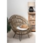 Sedia lounge in rattan con cuscino 104x82x96cm