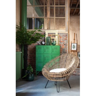 Sedia lounge in rattan con cuscino 104x82x96cm