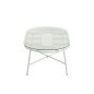 Mesa de centro exterior con tablero de vidrio y metal blanco de 90x50x36 cm