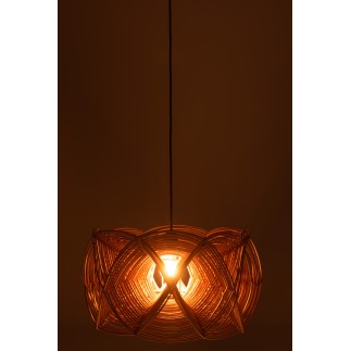 Lampada a sospensione a onde in rattan naturale 50x50x25cm