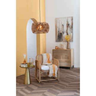 Lampada a sospensione a onde in rattan naturale 50x50x25cm