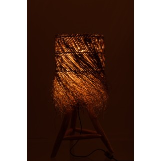 Lámpara trípode de madera natural 48x48x66.5 cm
