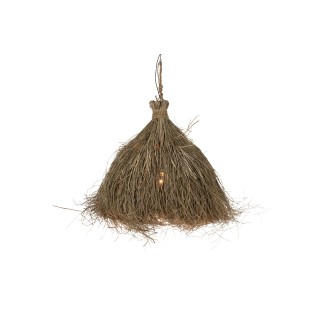 Lampe suspendue en herbes naturelles beige 55*66 cm
