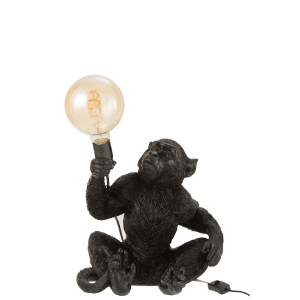 Lampe singe à poser en résine noir 32x28x33 cm