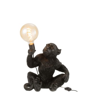 Lampe singe à poser en résine noir 32x28x33 cm