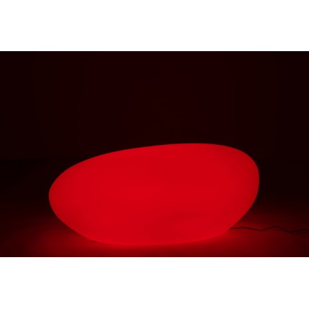 Mesa exterior LED de plástico blanco 111x80x50 cm