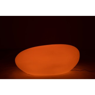 Mesa exterior LED de plástico blanco 111x80x50 cm