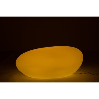 Mesa exterior LED de plástico blanco 111x80x50 cm