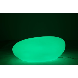 Mesa exterior LED de plástico blanco 111x80x50 cm