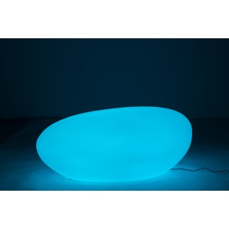 Mesa exterior LED de plástico blanco 111x80x50 cm