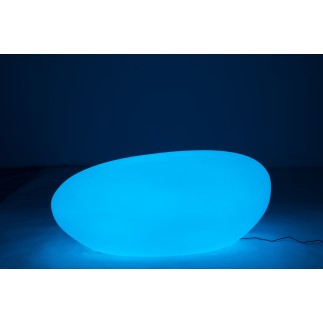 Mesa exterior LED de plástico blanco 111x80x50 cm