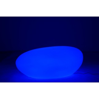 Mesa exterior LED de plástico blanco 111x80x50 cm
