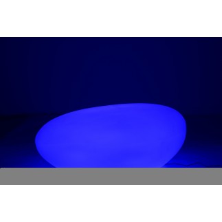 Mesa exterior LED de plástico blanco 111x80x50 cm