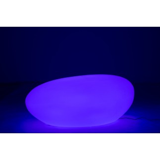 Mesa exterior LED de plástico blanco 111x80x50 cm