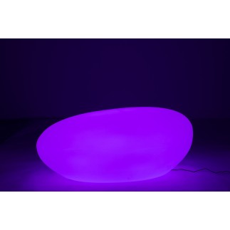 Mesa exterior LED de plástico blanco 111x80x50 cm