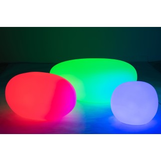 Mesa exterior LED de plástico blanco 111x80x50 cm