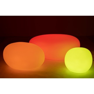 Mesa exterior LED de plástico blanco 111x80x50 cm