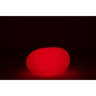 Lampe LED exterieur rocher rond en plastique blanc 83x62x65 cm