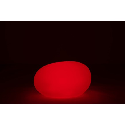 Lampe LED exterieur rocher rond en plastique blanc 83x62x65 cm
