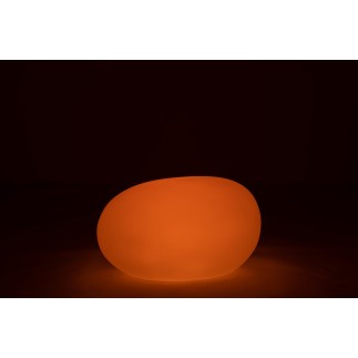 Lámpara LED exterior roca redonda de plástico blanco 83x62x65 cm.