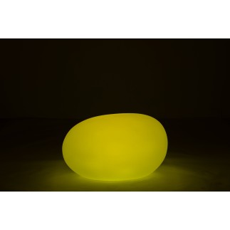 Lámpara LED exterior roca redonda de plástico blanco 83x62x65 cm.