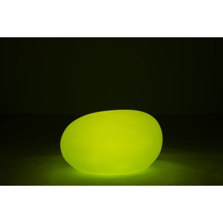 Lámpara LED exterior roca redonda de plástico blanco 83x62x65 cm.