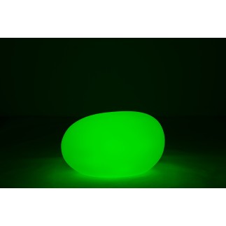 Lámpara LED exterior roca redonda de plástico blanco 83x62x65 cm.